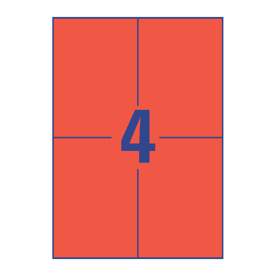 poster, wall art, red panel, grid design, number 4
