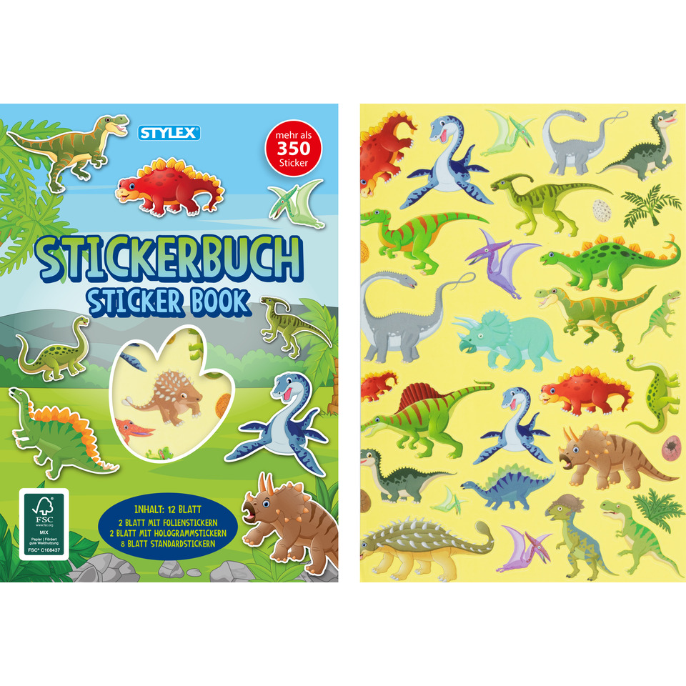 Stickerbuch, Dinosaurier, Dinosticker, Kinderzimmer, FSC
