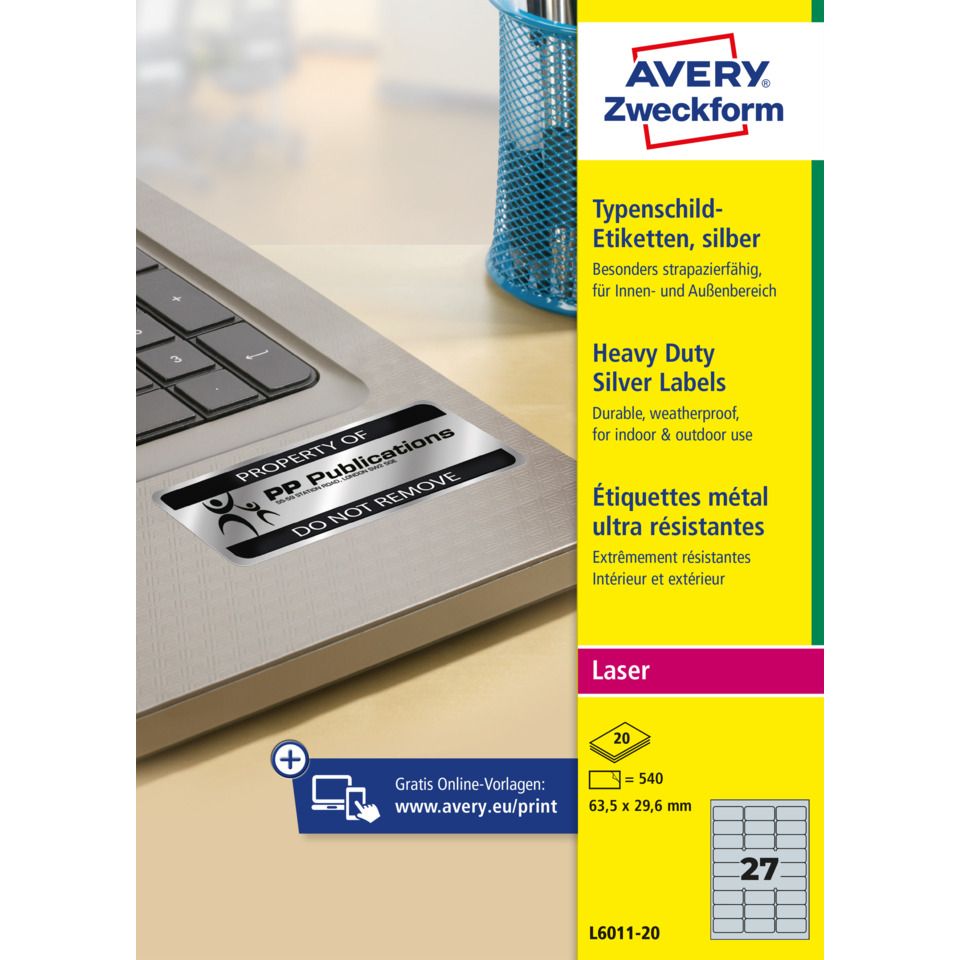 Etiketten, Silber, Metall, Laser, Kunststoff