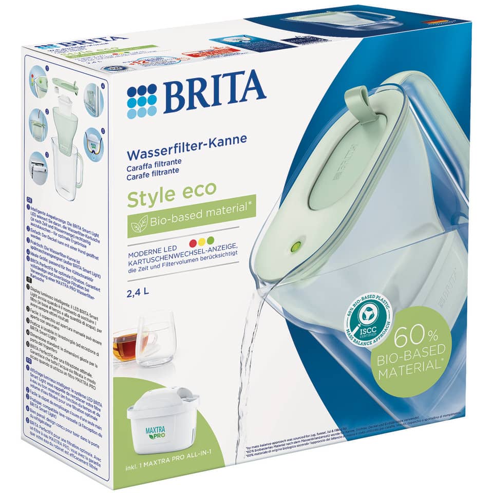 Wasserfilter-Kanne, Style Eco, Bio-based material, 2,4 L, 60% Bio-based material