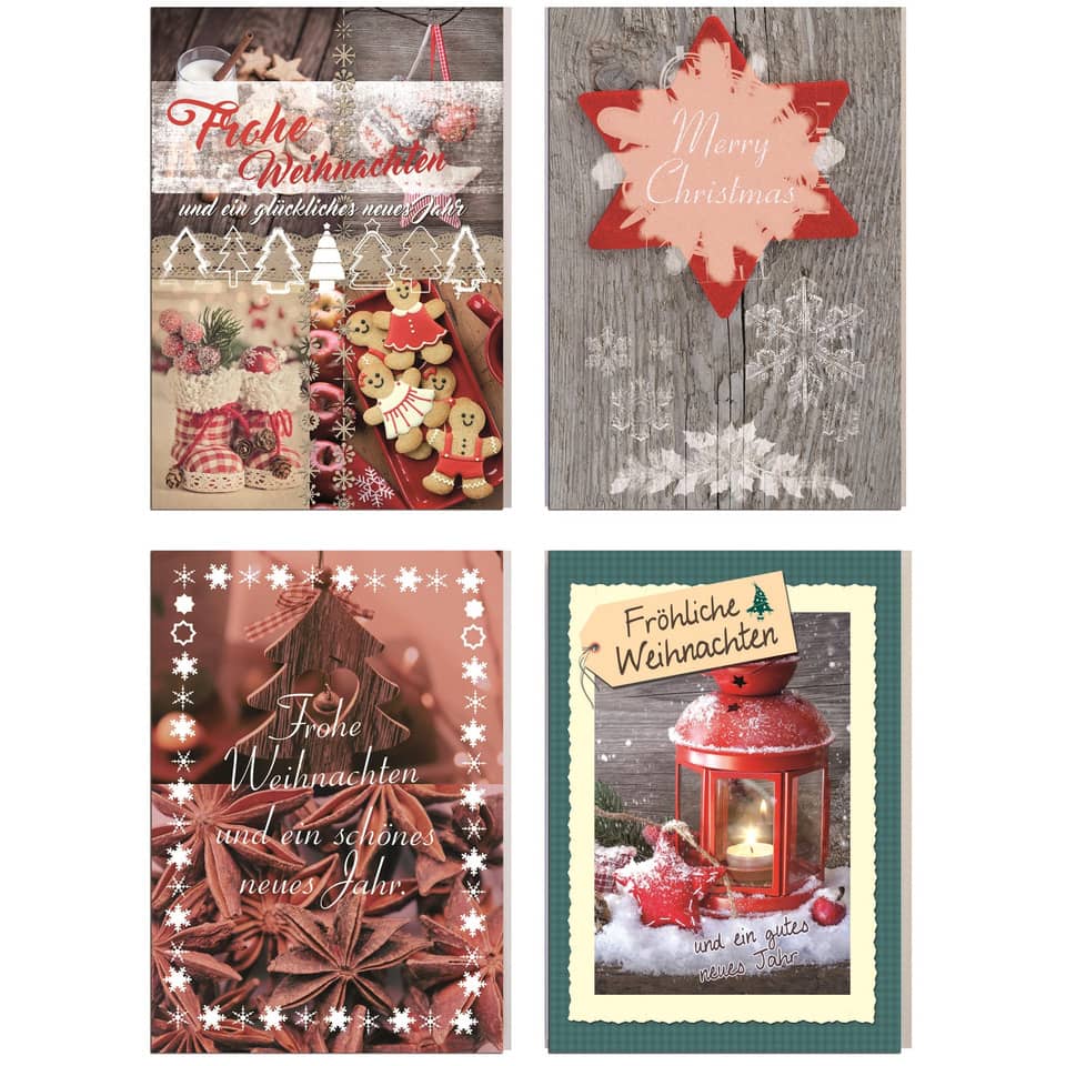 Weihnachtsbillett sortiert   Doppeltext  22-2434