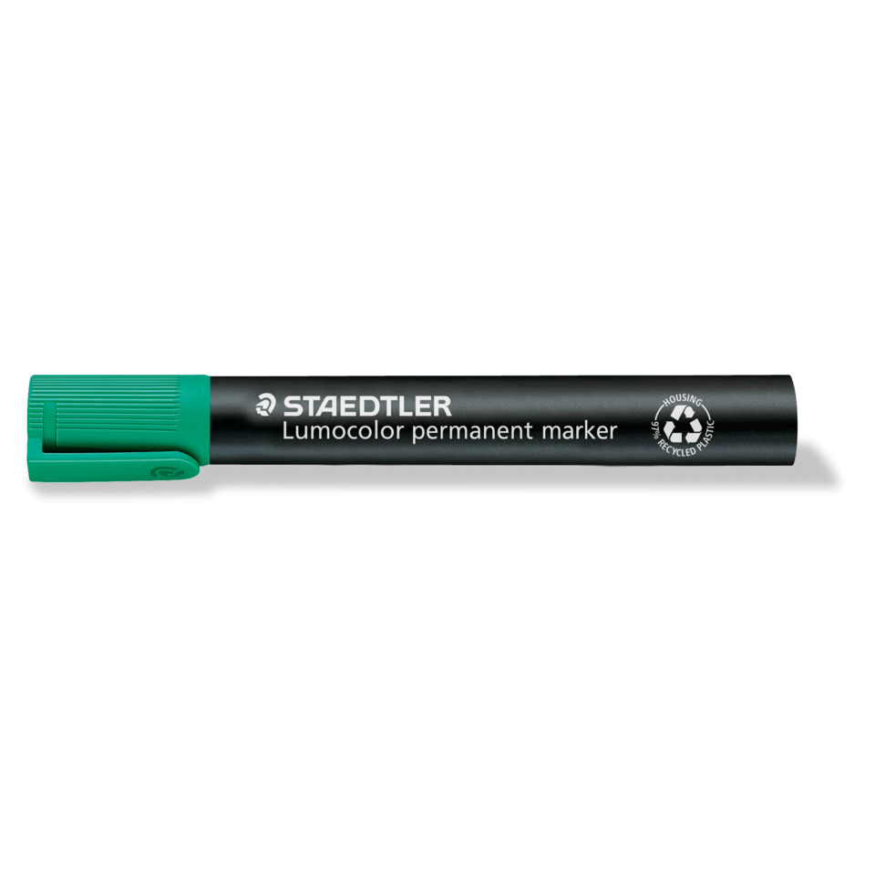 Lumocolor Marker, Permanent Marker, Grüner Deckel, Marker Stift, Staedtler