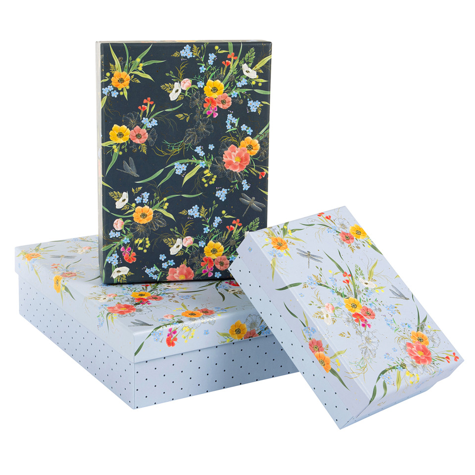 Geschenkbox, Blumenmuster, Paketbox, Papierbox, Dekorativ
