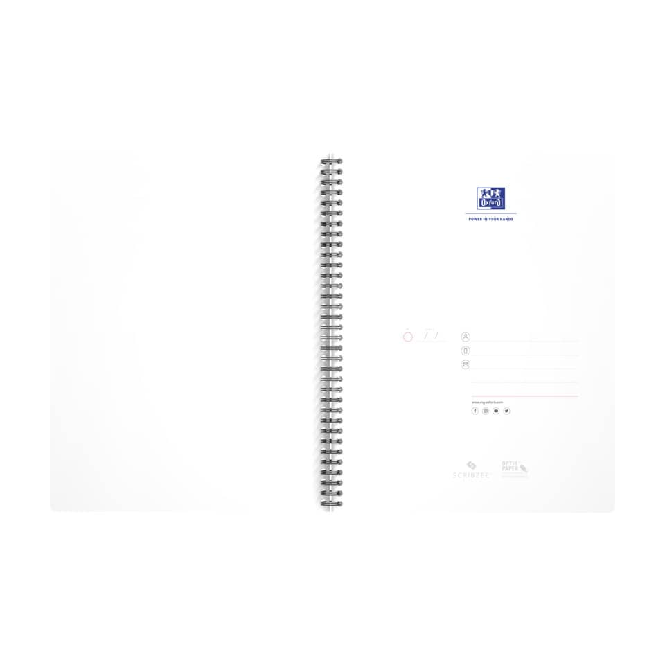 Spiral notebook, Notebook, White notebook, Ringbindung, Papierfalz