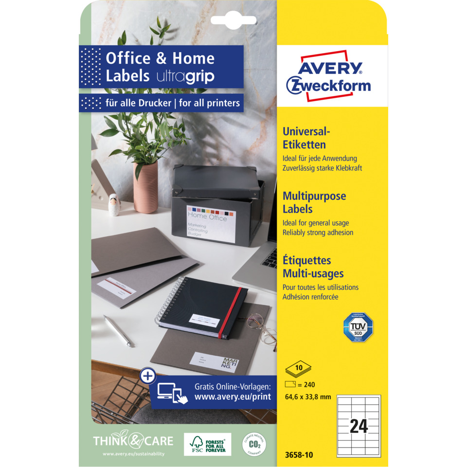 multifunctionale Etiketten, Office-Etiketten, Avery-Etiketten, Mehrzwecketiketten, Drucketiketten