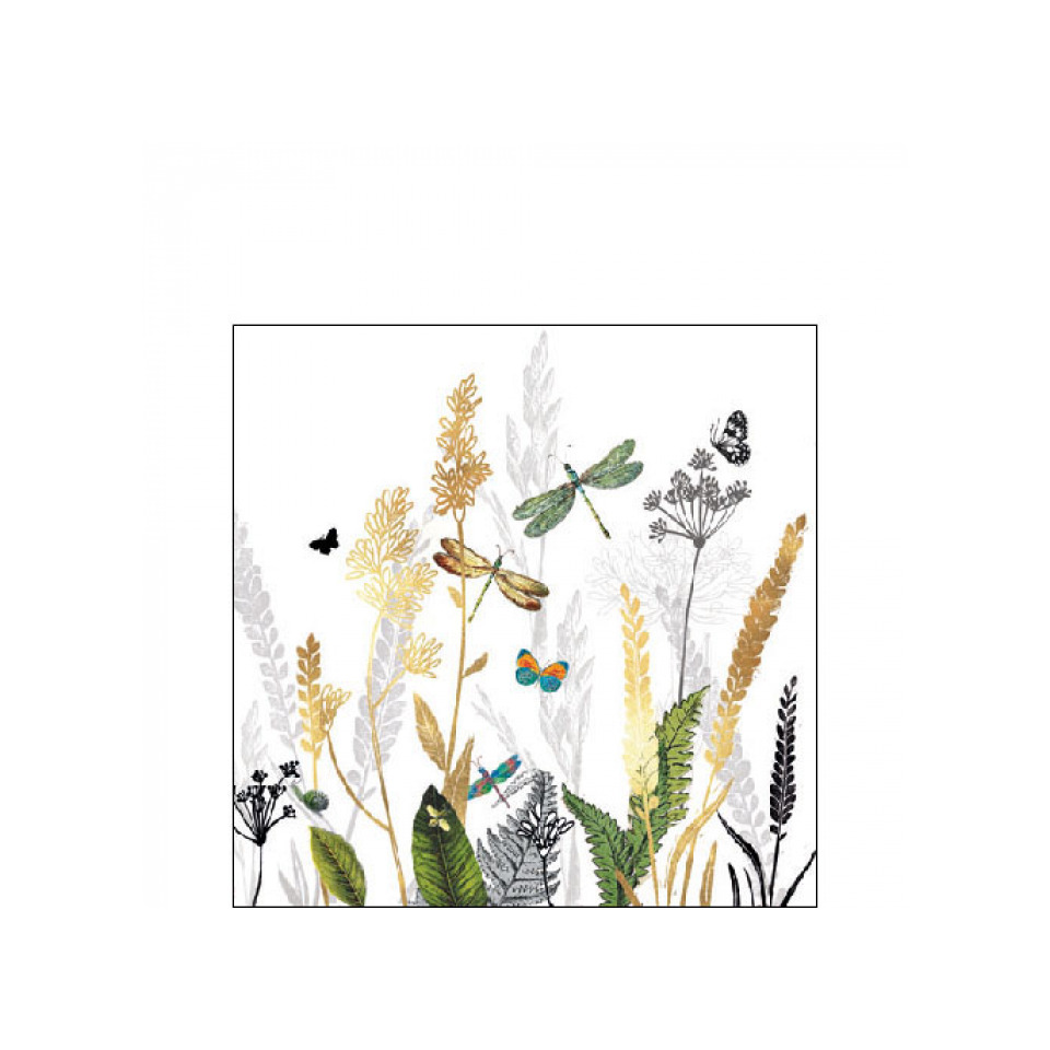 Botanisch, Farne, Gräser, Schmetterlinge, Naturkunst