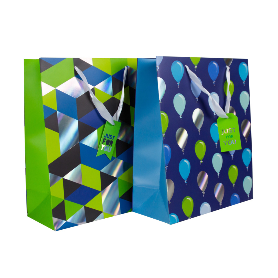 Geschenkverpackung, Geschenktüte, Papiertüte, Bunte Muster, Beutel mit Schleife
