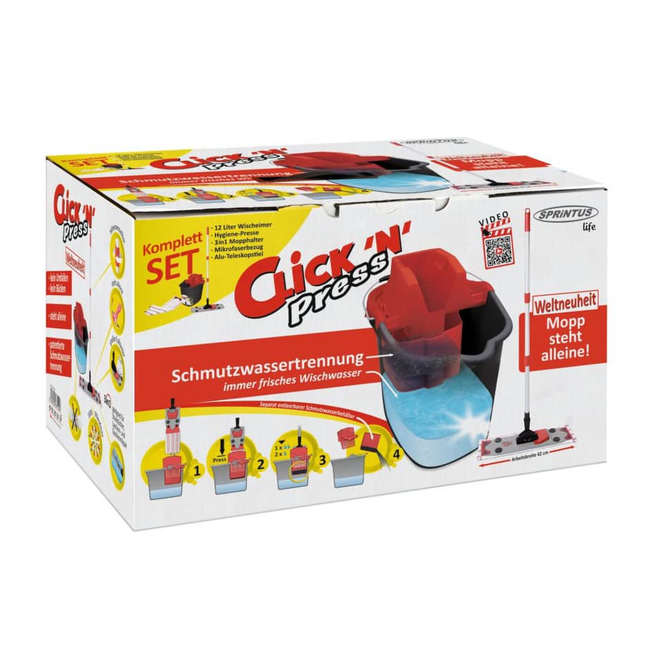Click "N" Press Bodenwisch-Komplett-Set inkl. Magnetstaubtuch SPRINTUS 228001060