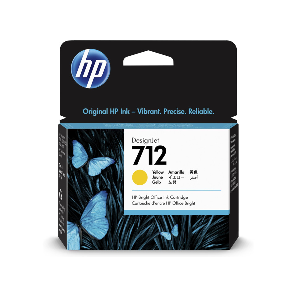HP Tintenpatrone, DesignJet 712, Gelbe Tinte, Tintenpatrone, Druckerzubehör, Druckertintenpatrone, HP 712, Gelb, Office-Tonerkartusche, Brieftinte Gelb