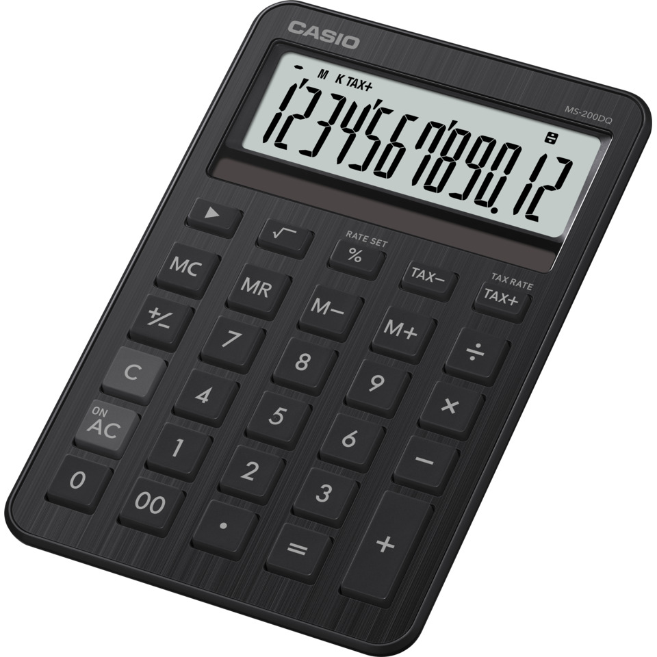Taschenrechner, Casio, Tragbarer Rechner, Schwarz, Großes Display