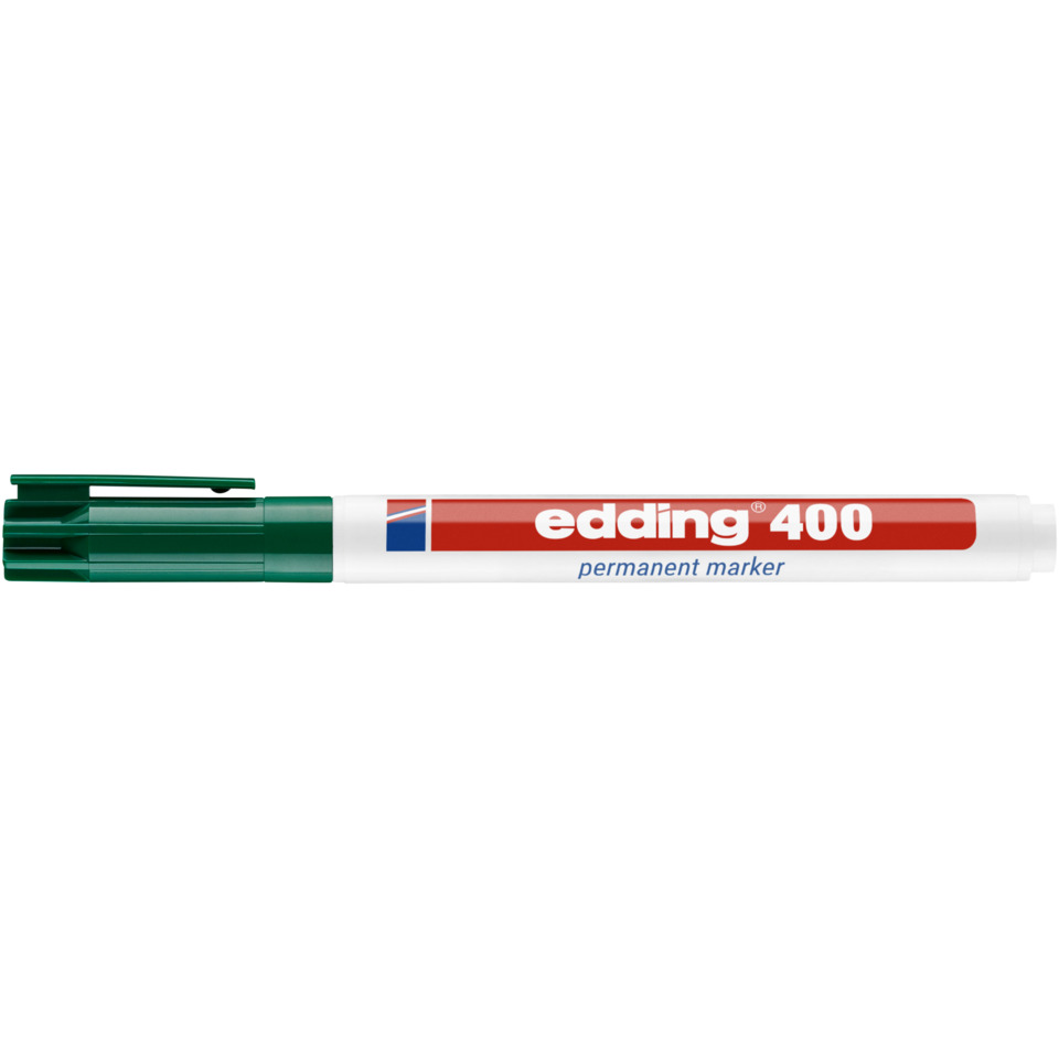 Permanentmarker, Marker, Grüner Deckel, Edding 400, Weißer Marker