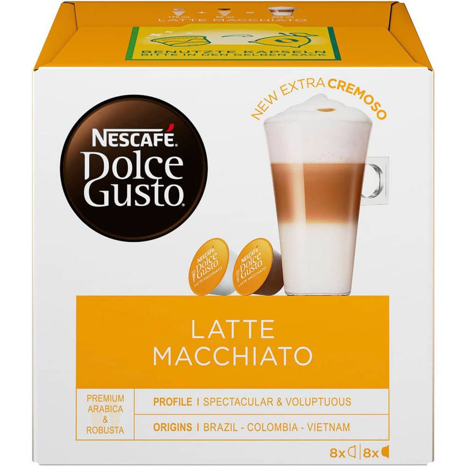 Dolce Gusto, Latte Macchiato, Kapseln, Cremoso, Brasilien Kolumbien Vietnam