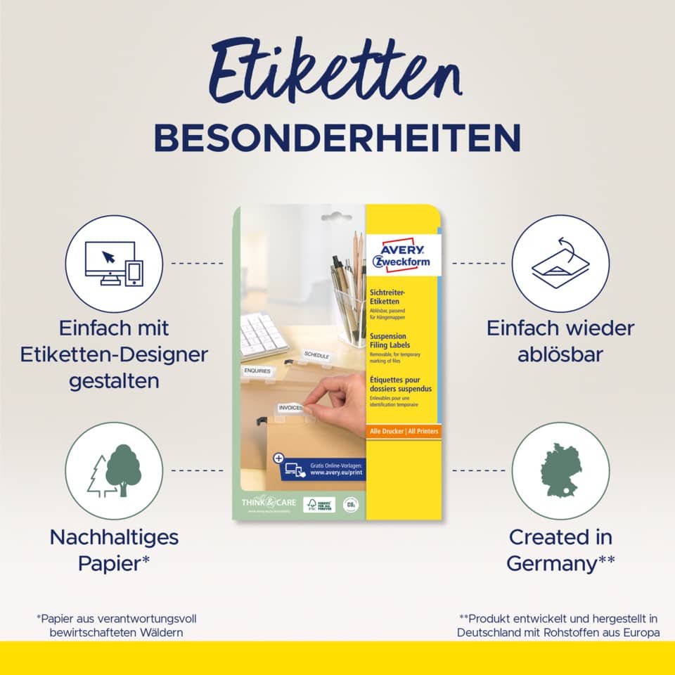 Etiketten, Etikettendesigner, Nachhaltiges Papier, Deutschland, Zwecketiketten