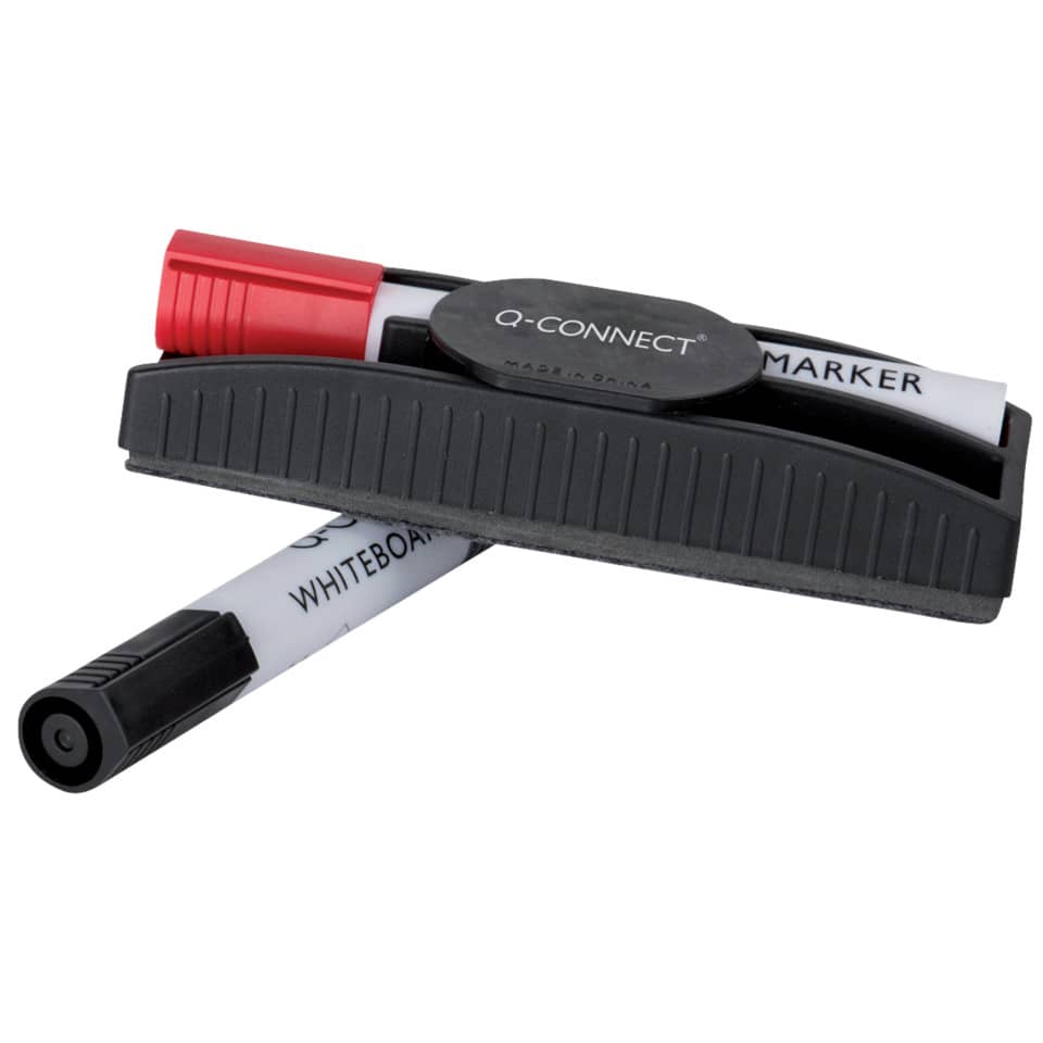 Whiteboard-Marker, Marker mit Clip, roter Deckel, schwarzer Magnetclip, Tafelstift
