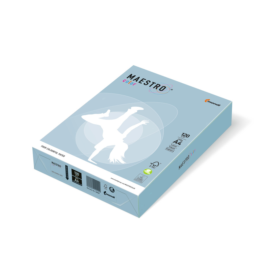 A4, 120 Blatt, blaue Box, Papiervorrat, Maestro Color