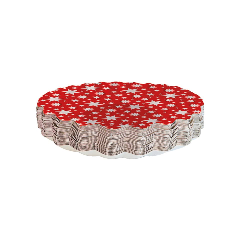 Tortenunterlage, Pappe, Sterne, Rot, Platten