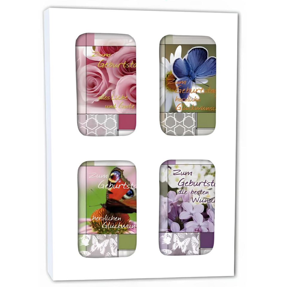 Kartenhalter, Memory-Layout, Blumenmotiv, Schmetterling, Rosenmotiv