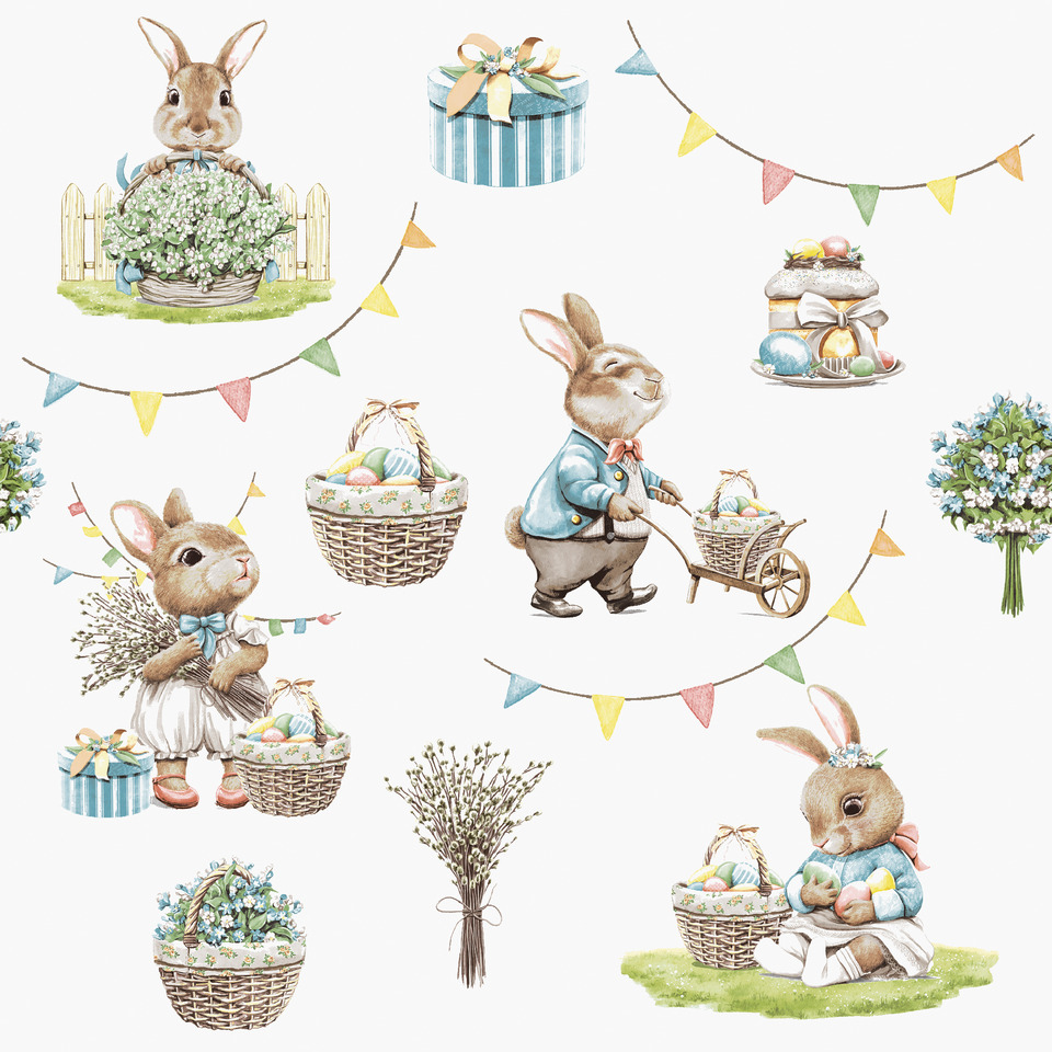 Osterhase, Hase, Ostern, Geschenkkorb, Bunte Früchte