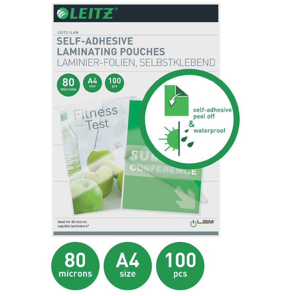 Laminier-Folien, Schutzfolie, Selbstklebend, A4, 80 Mikron