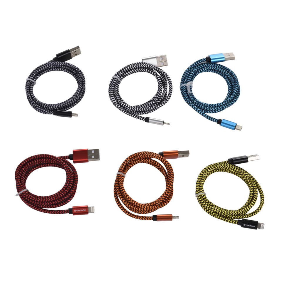 USB-C-Kabel, geflochten, Micro-USB, Ladekabel, farbig, robust