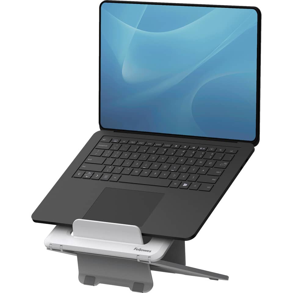 laptop stand, adjustable stand, ergonomic, desk accessory, cool grey