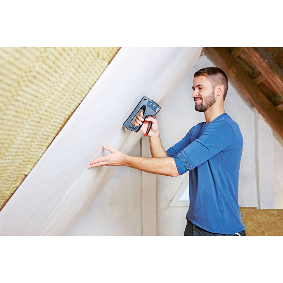 Dämmstoff, Schleifgerät?, Messgerät, Wand, Schnellspannwerkzeug