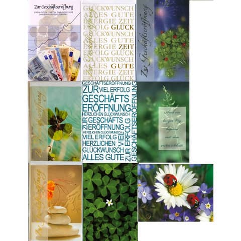 Glückwunschkarte zur Geschäftseröffnung, 10er Box, sortiert Apollo 46-0010