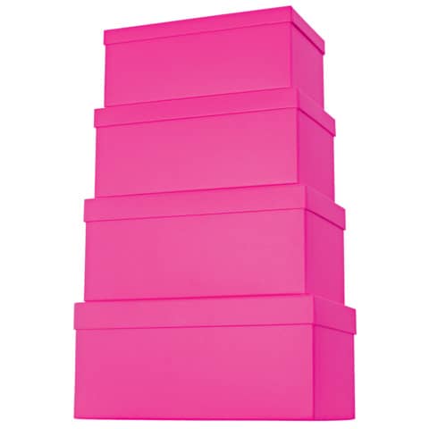 Geschenkkarton Uni, 4-teilig hoch, pink STEWO 52 7836 28