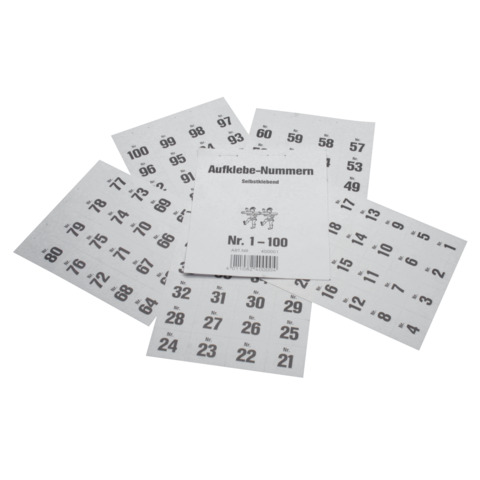 Aufklebenummern selbstklebend 1-100 WOLF & APPENZELLER 400001
