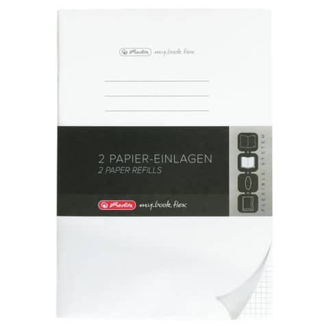 Ersatzeinlage 80Blt A4 kariert mit Rand innen/außen weiß   Refill flex A4 2x40 Blatt kariert HERLITZ 300006069