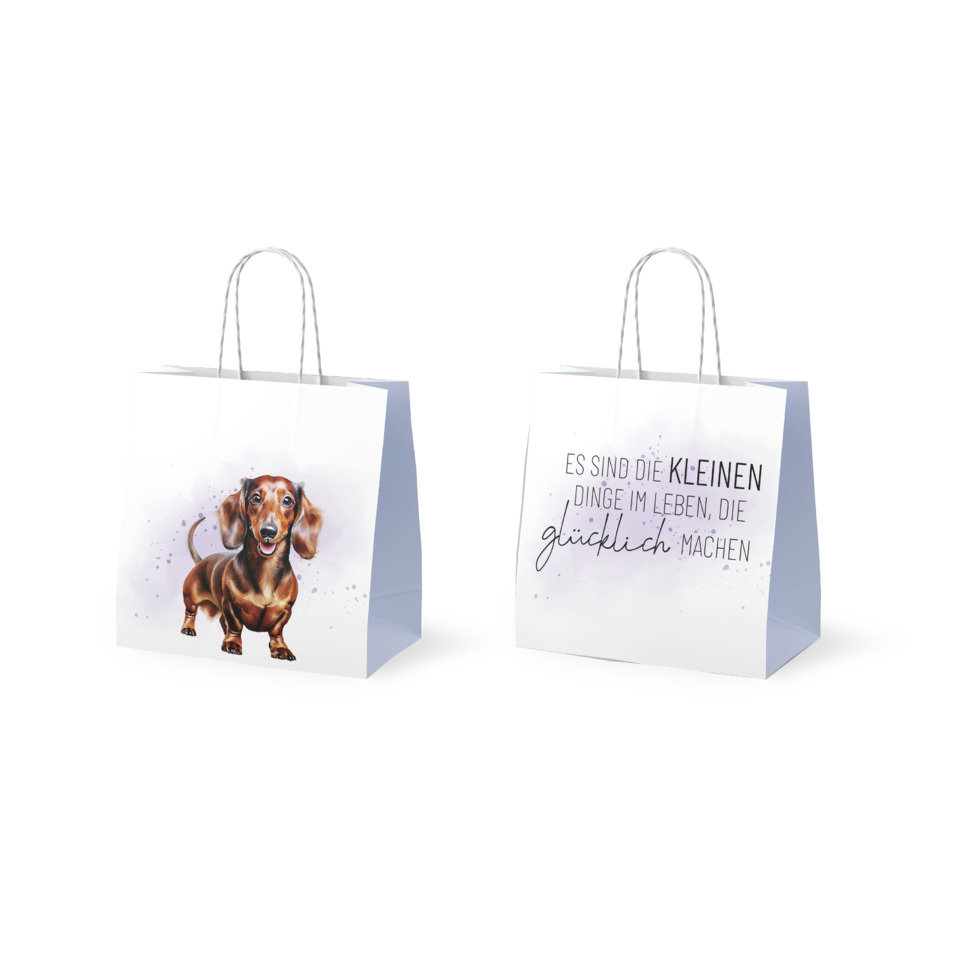 Hundetasche, Tasche, Beutel, Dackel, Motivationstext
