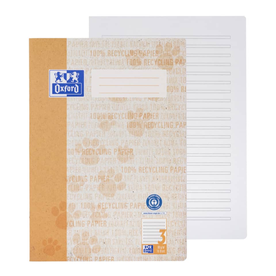 Notizbuch, Kartonhülle, Oxford, Linierte Seiten, 3-c Bewegung