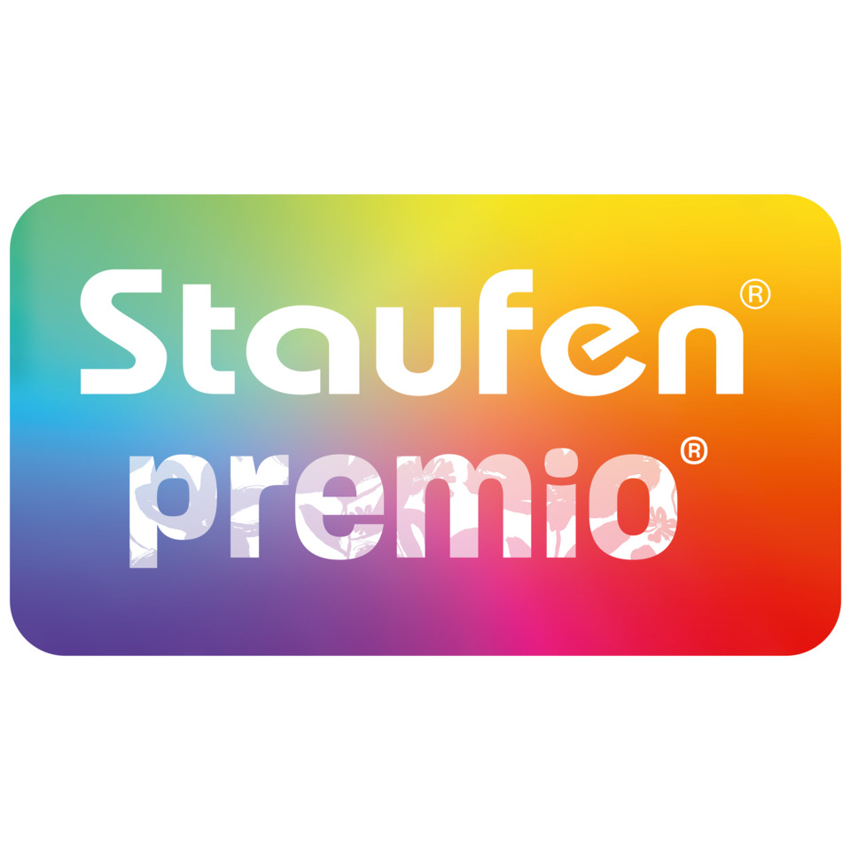 Sticker, Verlauf in Regenbogenfarben, Abgerundetes Rechteck, Grafik, Markenaufdruck
