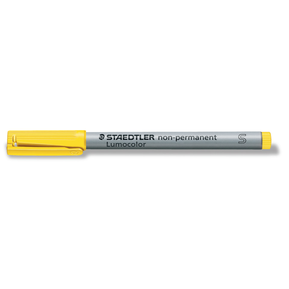 Marker, Lumocolor, nicht permanent, Stäedtler, Gelbstift, Marker, Filzstift, Lumocolor, nicht permanent, gelbe Kappe