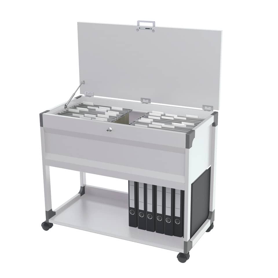 Hängemappenwagen SYSTEM FILE TROLLEY100 MULTI TOP, grau DURABLE 3787 10 Schublade, Mobiliar, Kiste