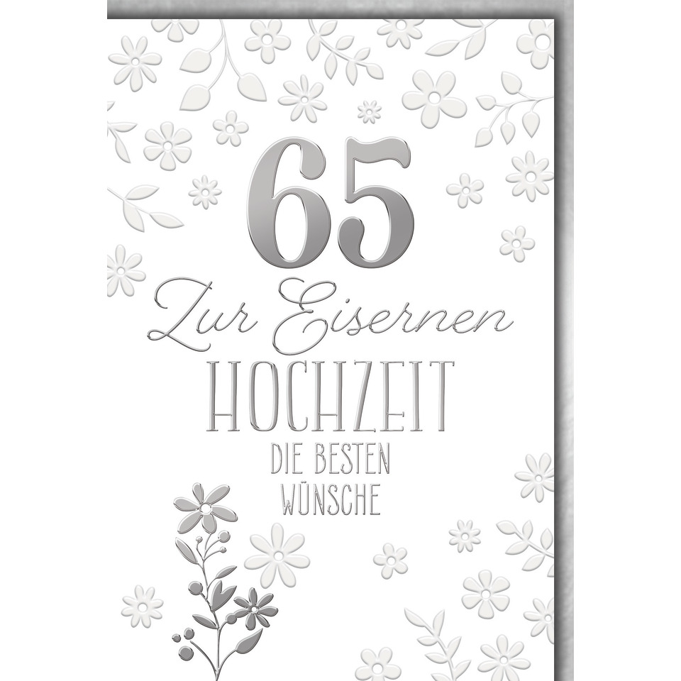 65, Jubiläumskarte, Hochzeit, Grusskarte, Blumenmotif