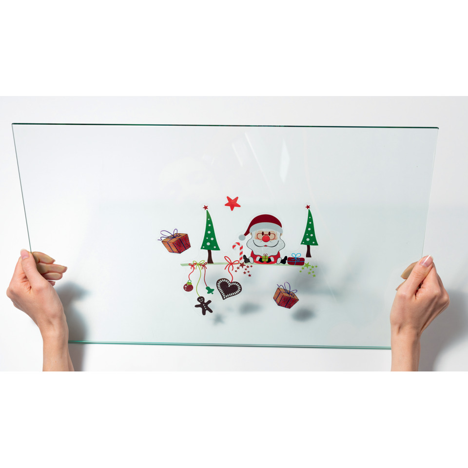 glas, weihnachten, aufkleber, ornamente, fensterfolie