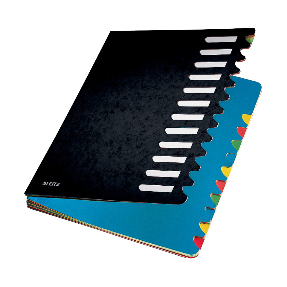 Notizbuch, Ordner, A4, Schwarz, roter/blauer Deckel