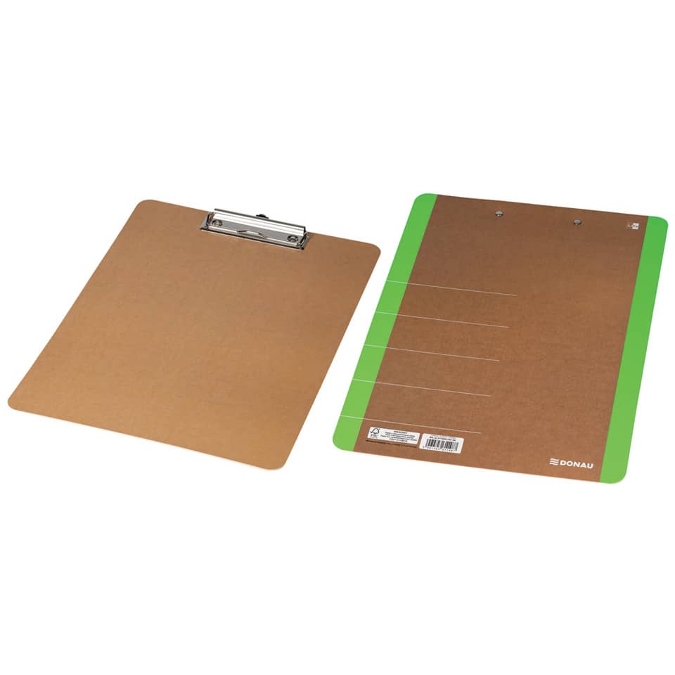 Clipboard, Klemmbrett, Bürobedarf, Braun, Rückseite grün