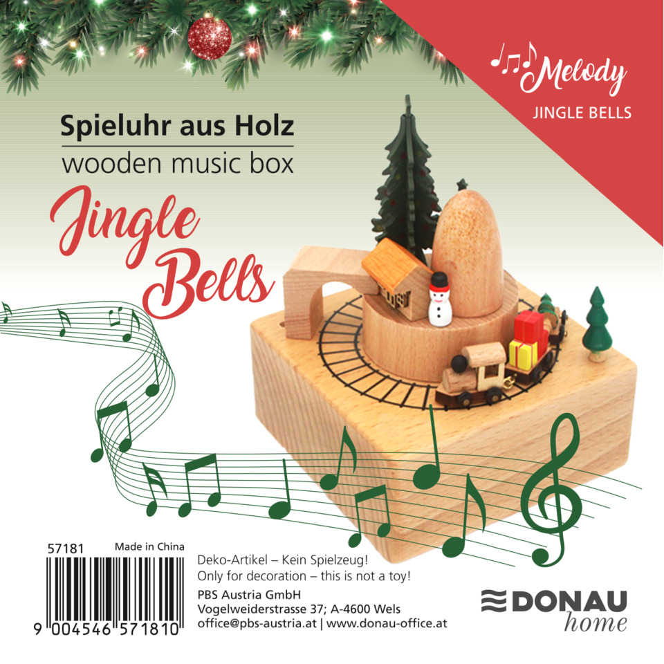 Holz, Musikbox, Jingle Bells, Weihnachtsdeko, Spielzeug