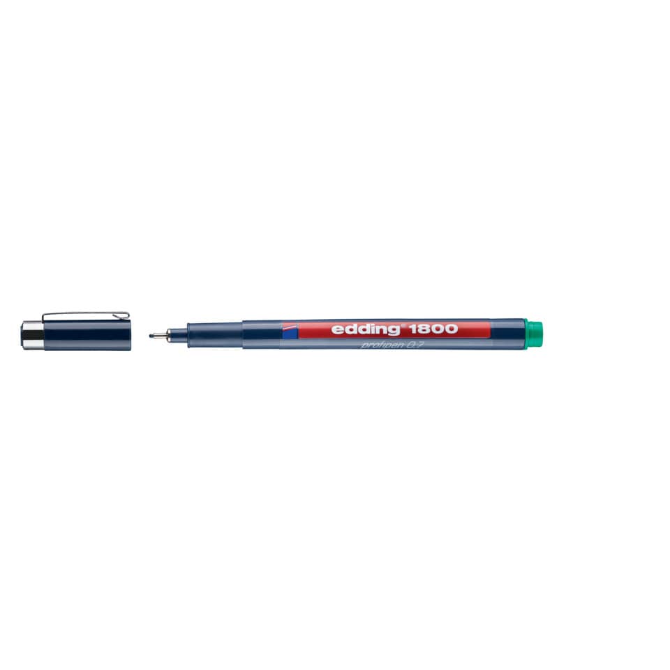 blauer Stift, nachfüllbar, edging 1800, Rollstift, grüne Kappe