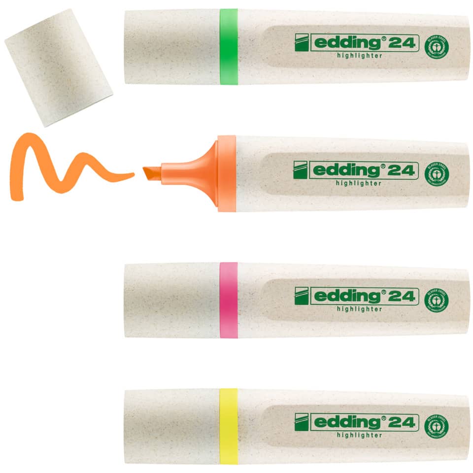 Highlighter, Korrekturstift, Marker, Pastellfarben, Edding 24