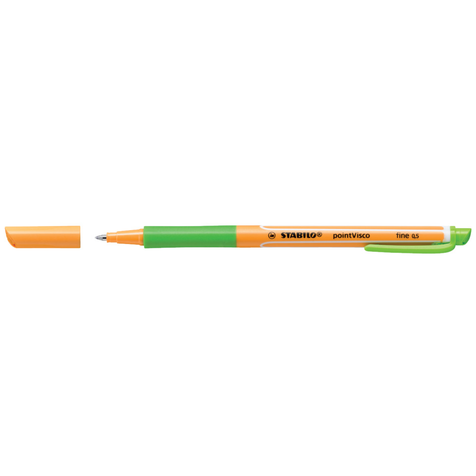 Highlighter, Marker, Feiner Punkt, Orangene Gehäuse, Grüner Clip