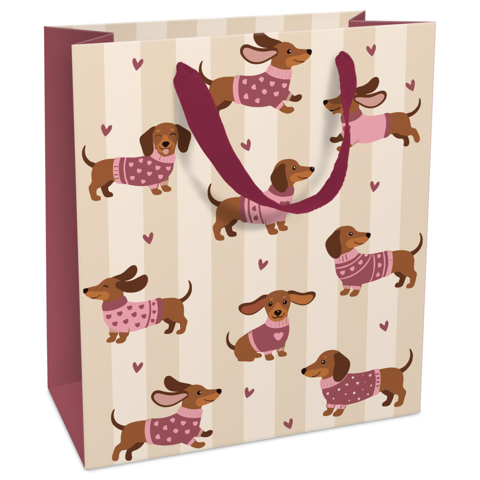 hund, tasche, einkaufstasche, hunde muster, rosa sweater