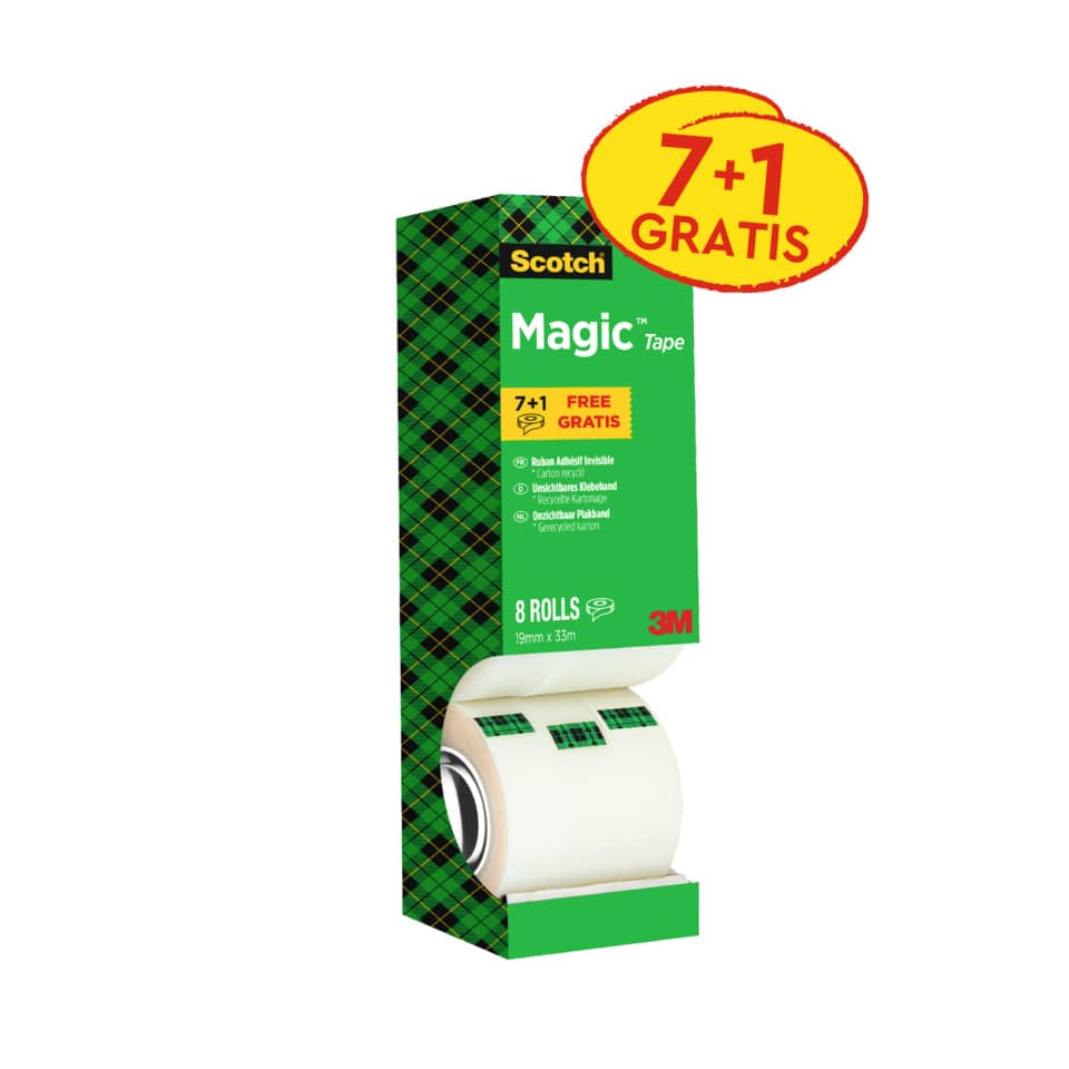 Klebeband Magic™ Promotion, Naturfasern, unsichtbar, beschriftbar, 19 mm x 33 m, 8 Rollen SCOTCH 8-1933R8 Papier, Klebeband, Handtuch