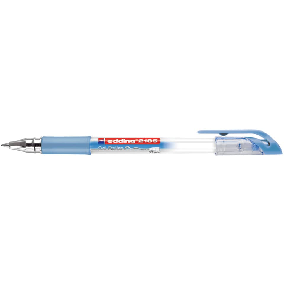 Gelroller, Kugelschreiber, 5-9 mm, Blau, Transparente Kappe