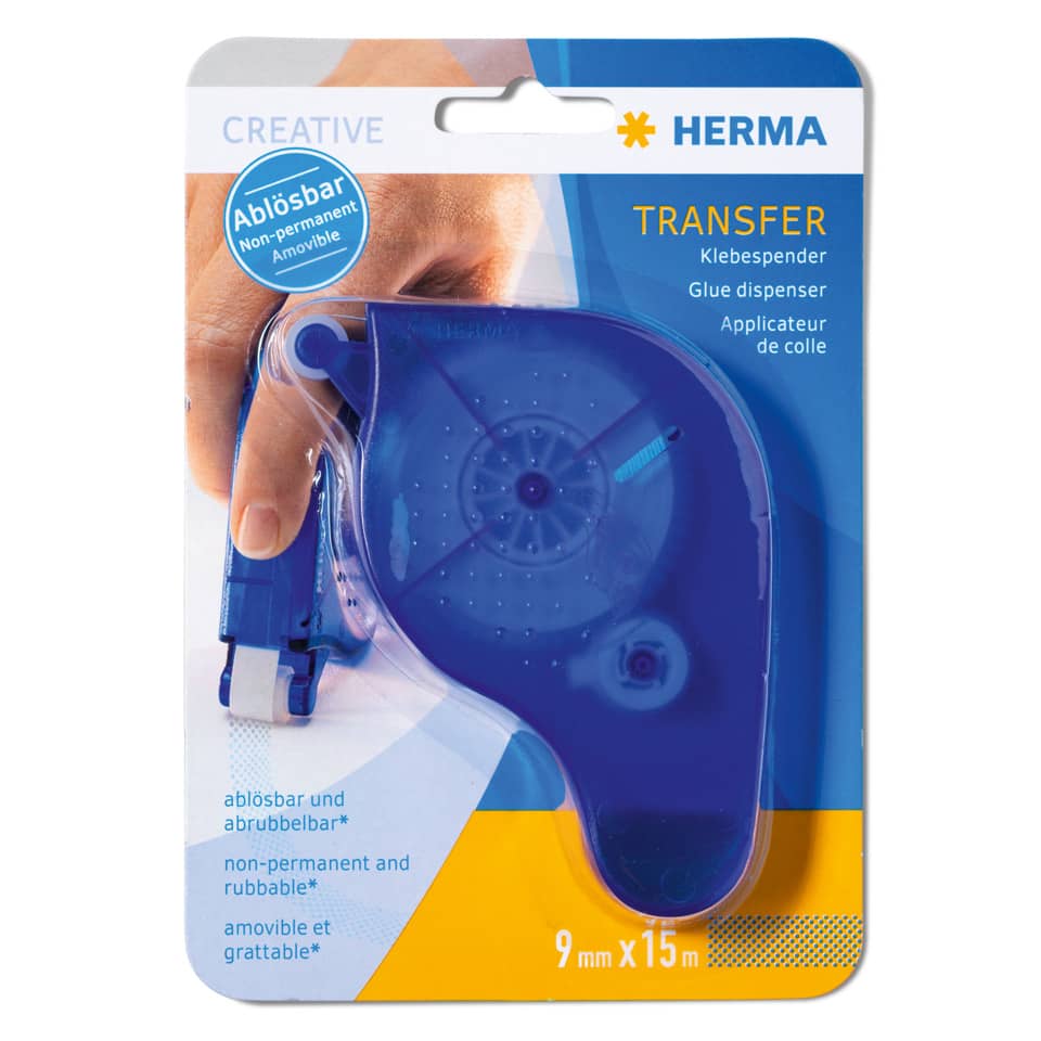 Klebespender Transfer ablösbar, 15mx9mm, blau HERMA 1067