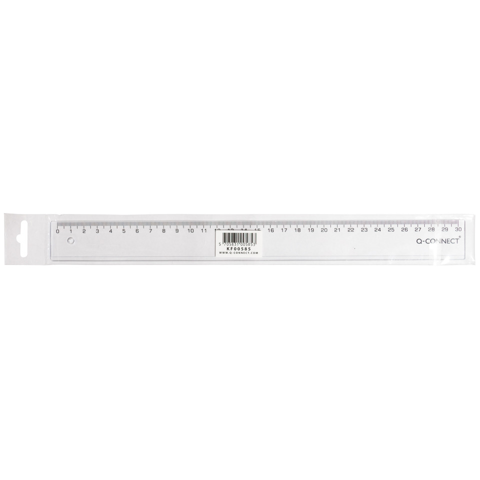 Lineal, Lineal transparent, Lineal metrisch, Klarer Kunststoff, 30 cm Lineal