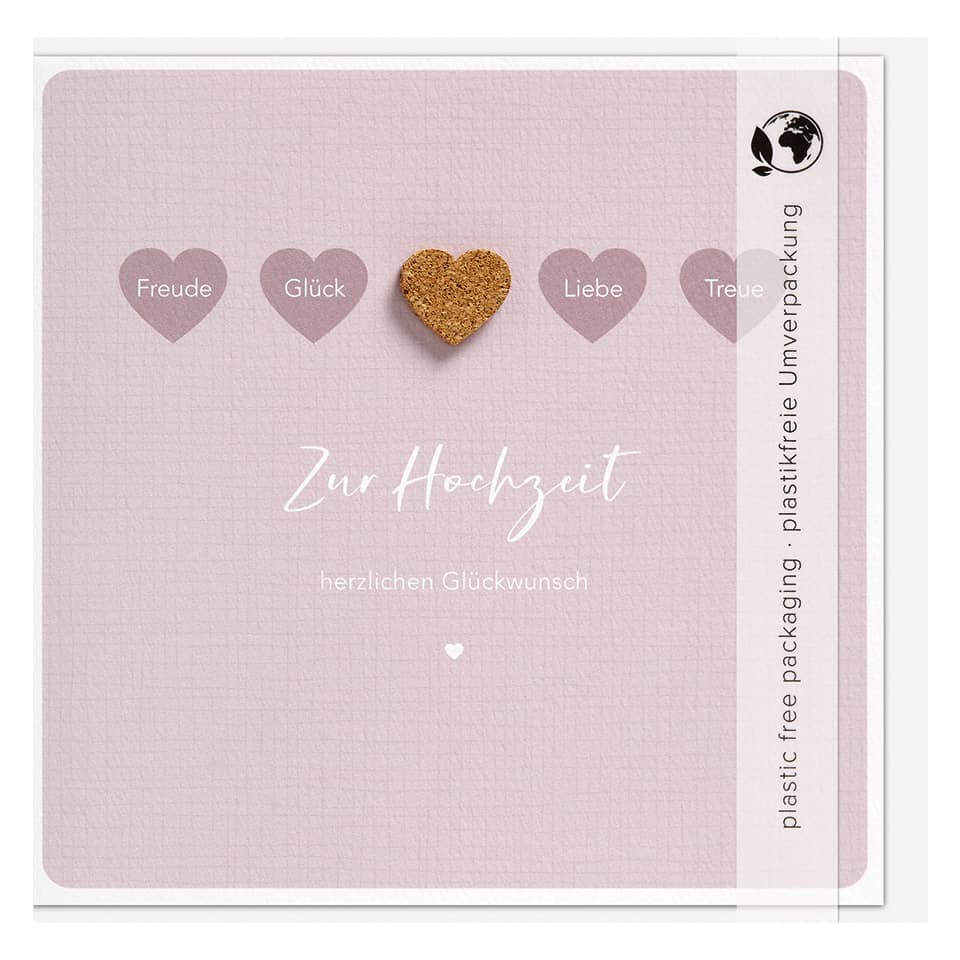 Hochzeit, Glückwunschkarte, Herz, Rosa, Karte