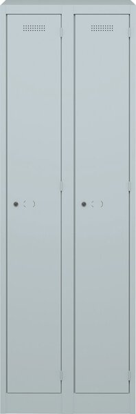 Garderobenschrank Primary, 2 Abteile, je 1 Fach, abschließbar, 1800 x 600 x 500 mm, lichtgrau
